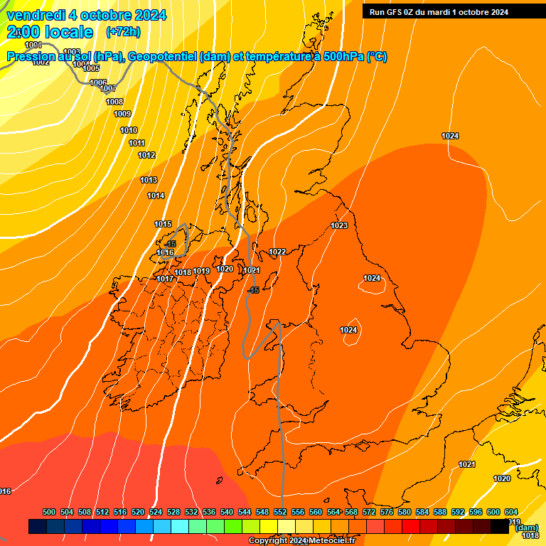 Modele GFS - Carte prvisions 