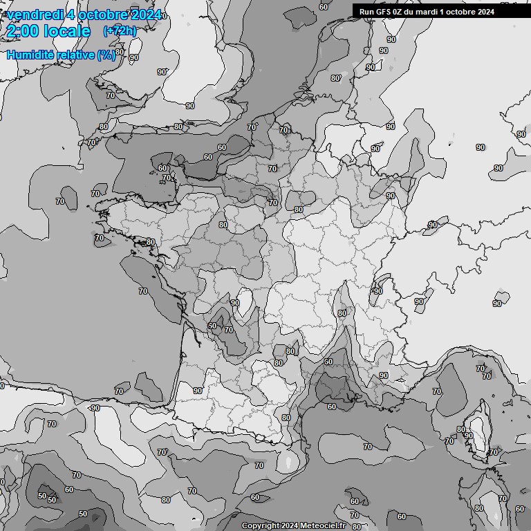 Modele GFS - Carte prvisions 