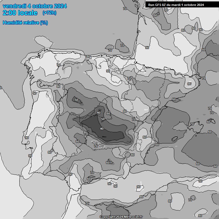 Modele GFS - Carte prvisions 