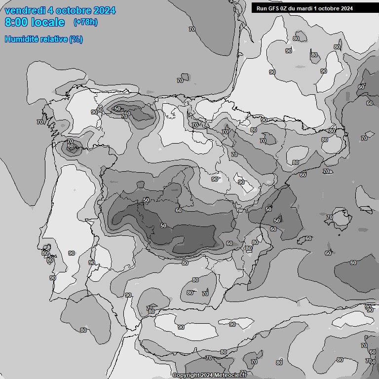 Modele GFS - Carte prvisions 