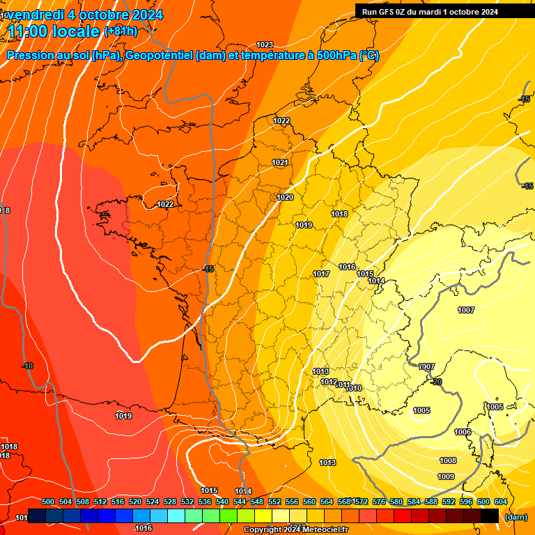 Modele GFS - Carte prvisions 