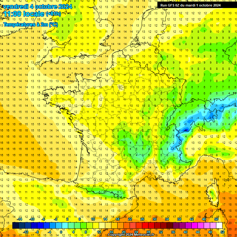 Modele GFS - Carte prvisions 