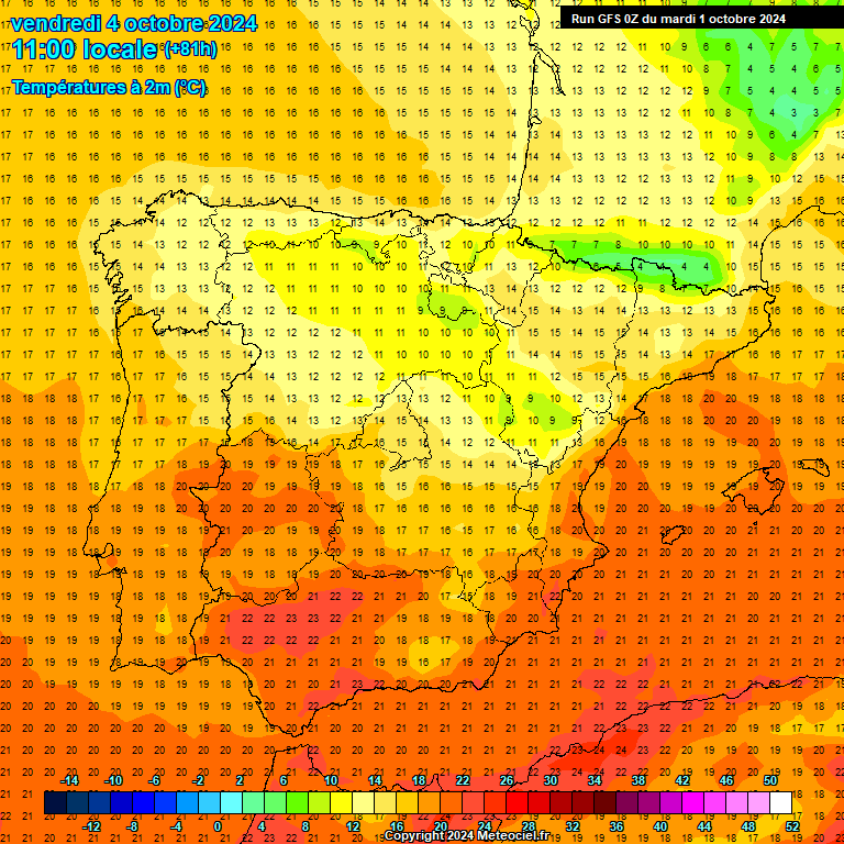 Modele GFS - Carte prvisions 