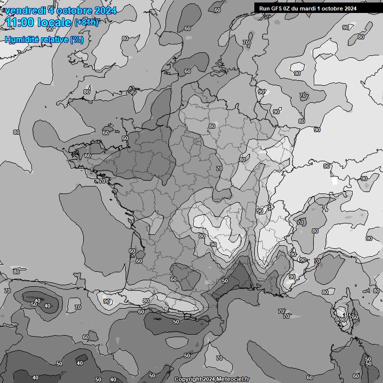 Modele GFS - Carte prvisions 