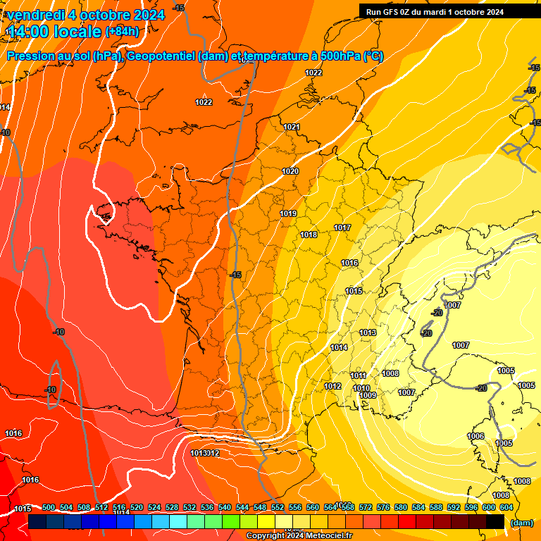 Modele GFS - Carte prvisions 