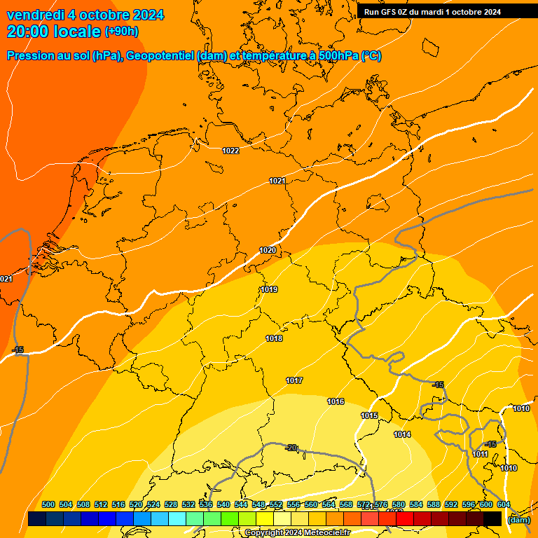 Modele GFS - Carte prvisions 