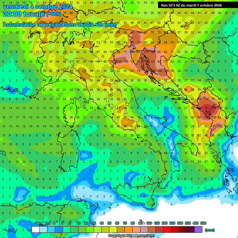 Modele GFS - Carte prvisions 