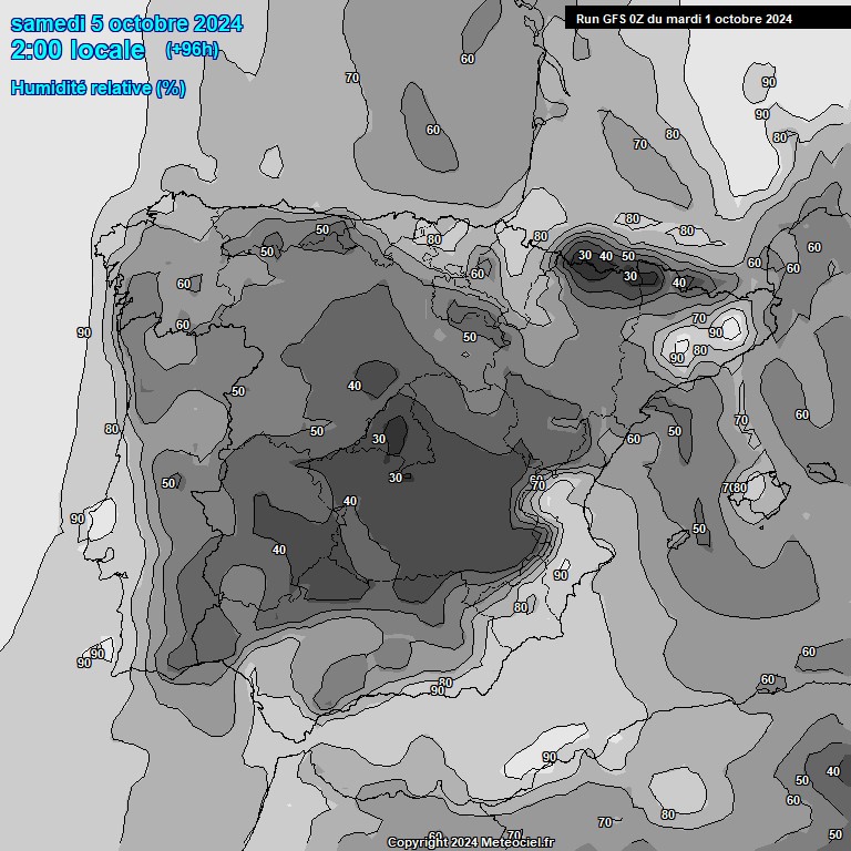 Modele GFS - Carte prvisions 