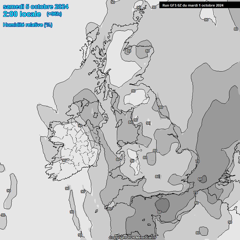 Modele GFS - Carte prvisions 