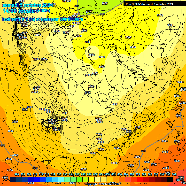 Modele GFS - Carte prvisions 