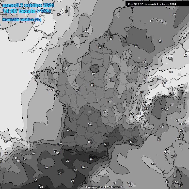 Modele GFS - Carte prvisions 