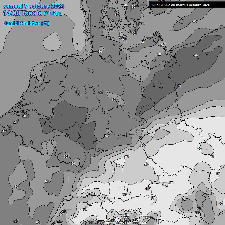 Modele GFS - Carte prvisions 