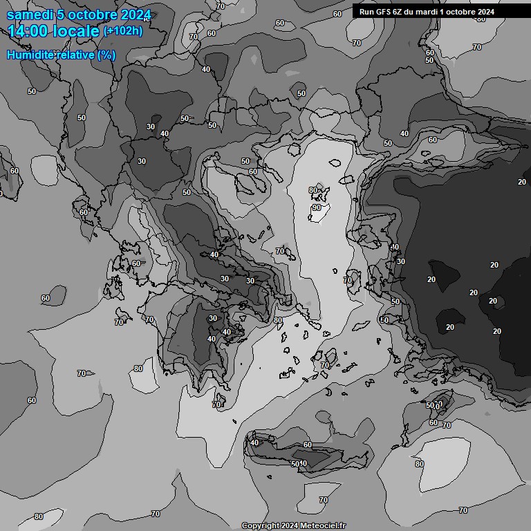 Modele GFS - Carte prvisions 