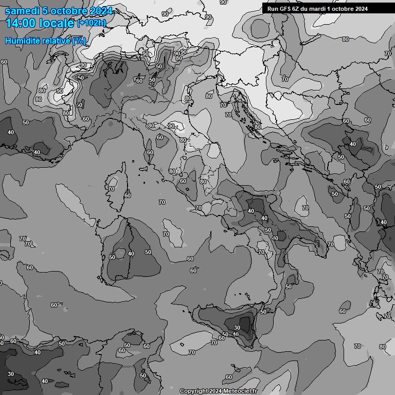 Modele GFS - Carte prvisions 