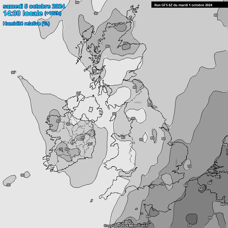 Modele GFS - Carte prvisions 