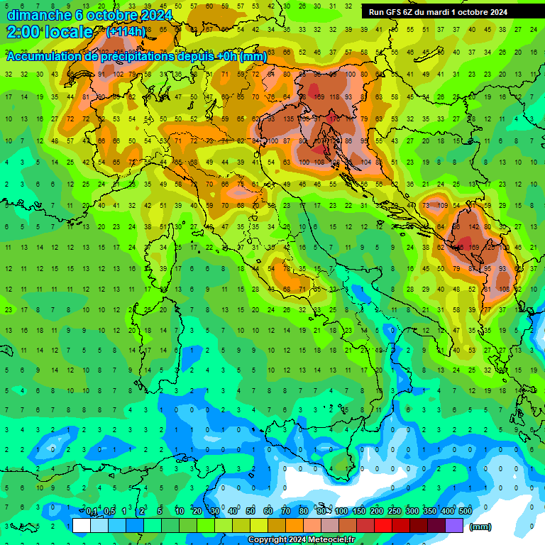 Modele GFS - Carte prvisions 