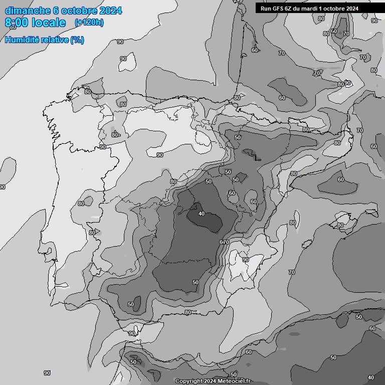 Modele GFS - Carte prvisions 