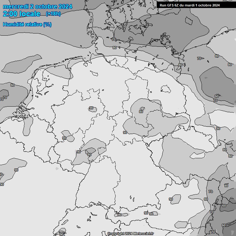 Modele GFS - Carte prvisions 