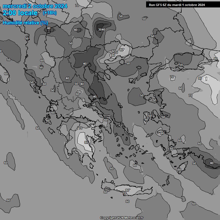 Modele GFS - Carte prvisions 