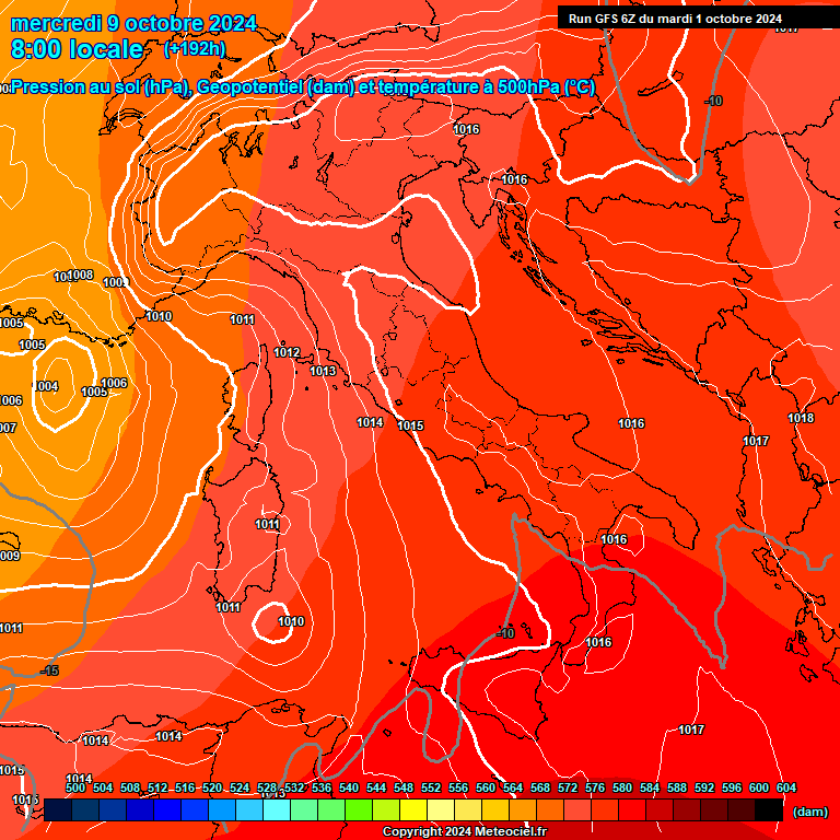 Modele GFS - Carte prvisions 