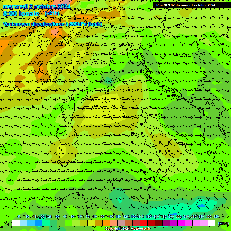 Modele GFS - Carte prvisions 