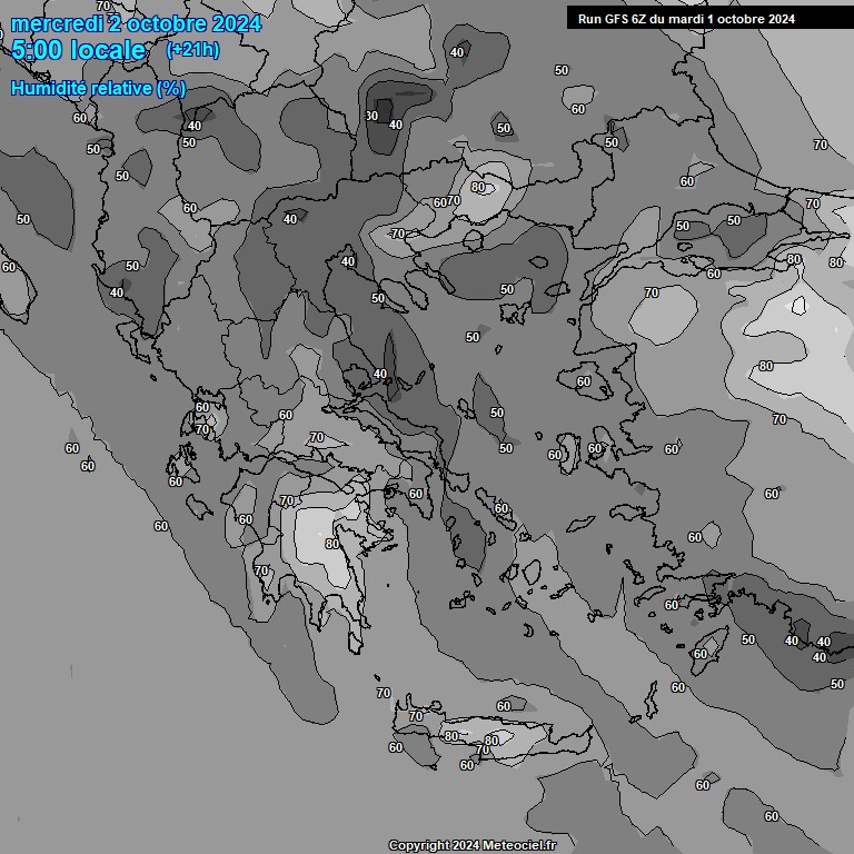 Modele GFS - Carte prvisions 