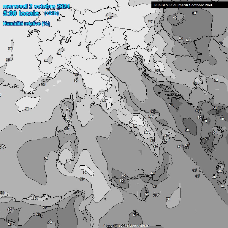 Modele GFS - Carte prvisions 