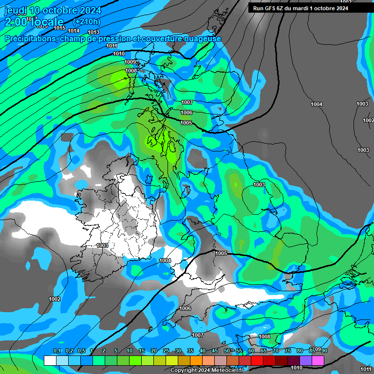 Modele GFS - Carte prvisions 