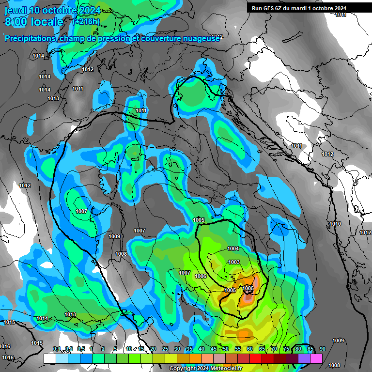 Modele GFS - Carte prvisions 