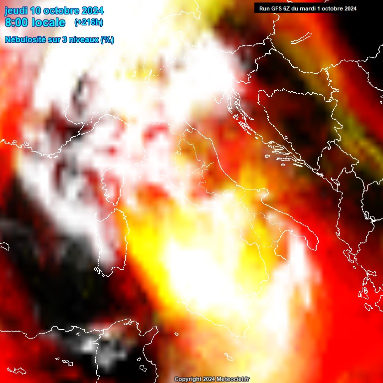 Modele GFS - Carte prvisions 