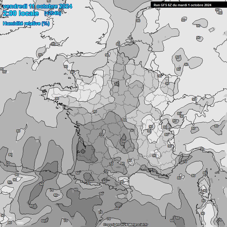 Modele GFS - Carte prvisions 