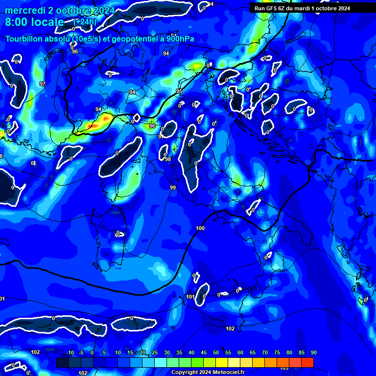 Modele GFS - Carte prvisions 