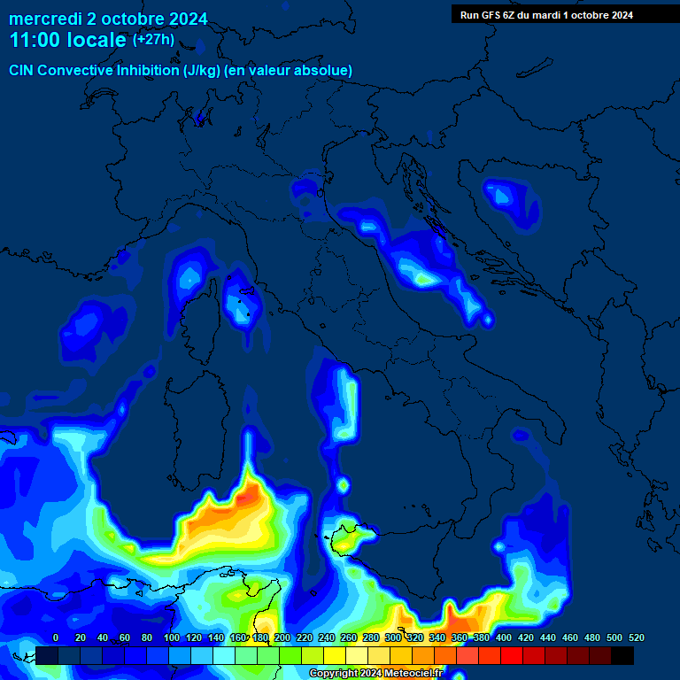 Modele GFS - Carte prvisions 