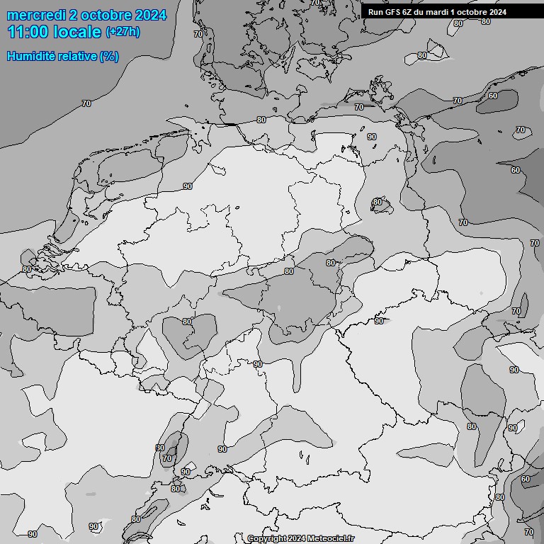 Modele GFS - Carte prvisions 