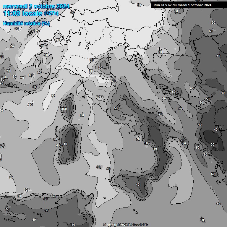 Modele GFS - Carte prvisions 