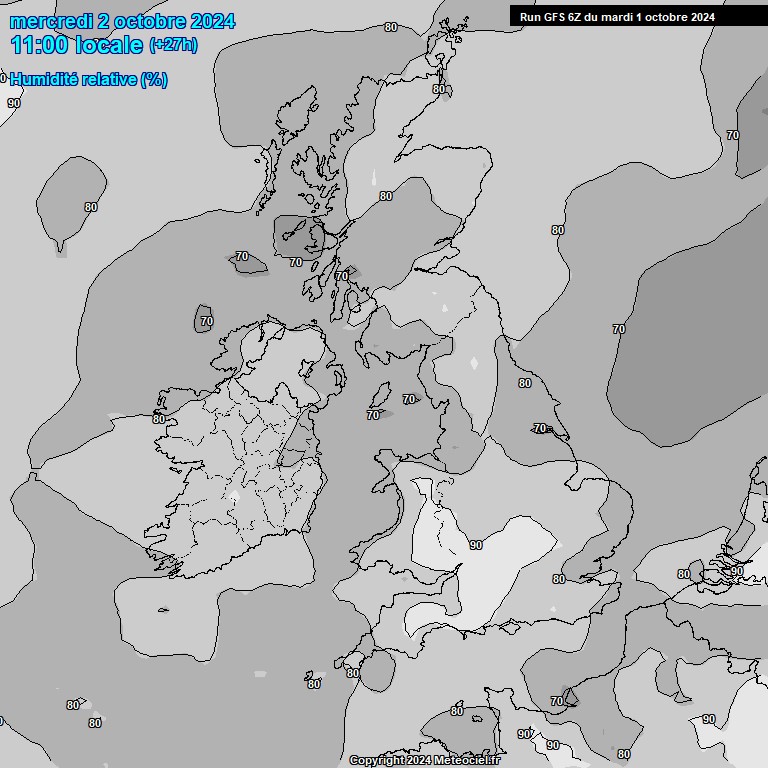 Modele GFS - Carte prvisions 