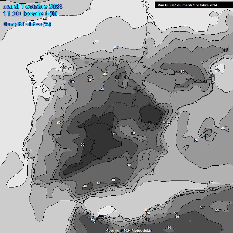 Modele GFS - Carte prvisions 