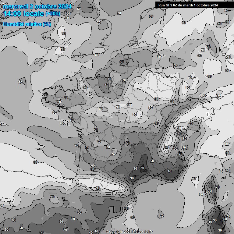 Modele GFS - Carte prvisions 