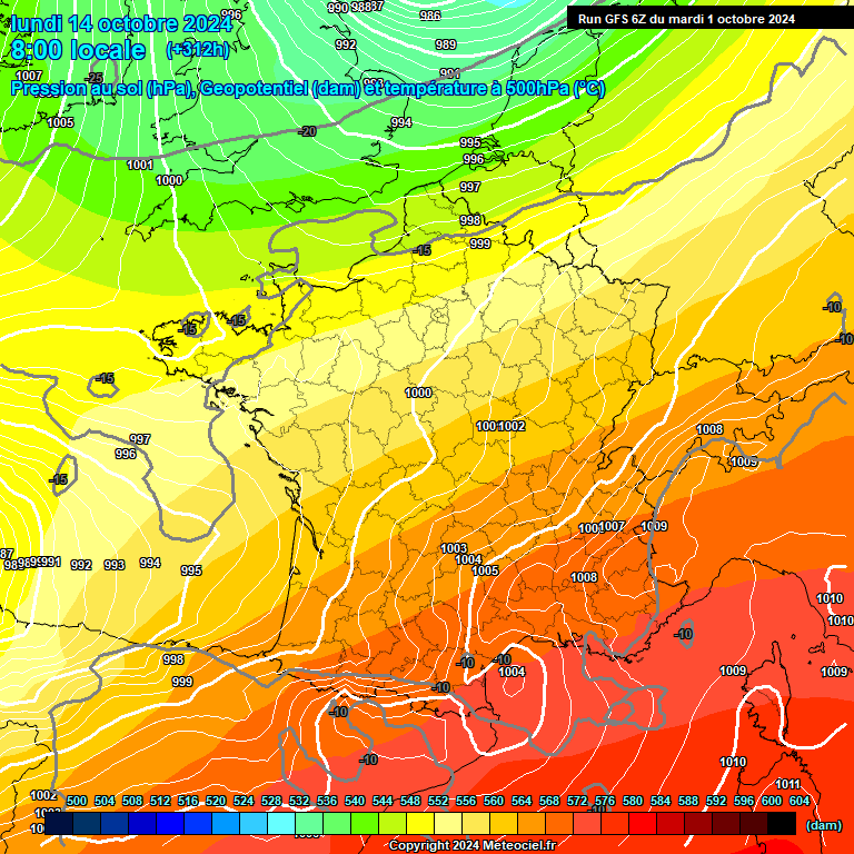 Modele GFS - Carte prvisions 