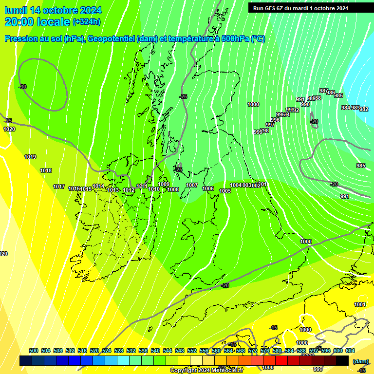 Modele GFS - Carte prvisions 