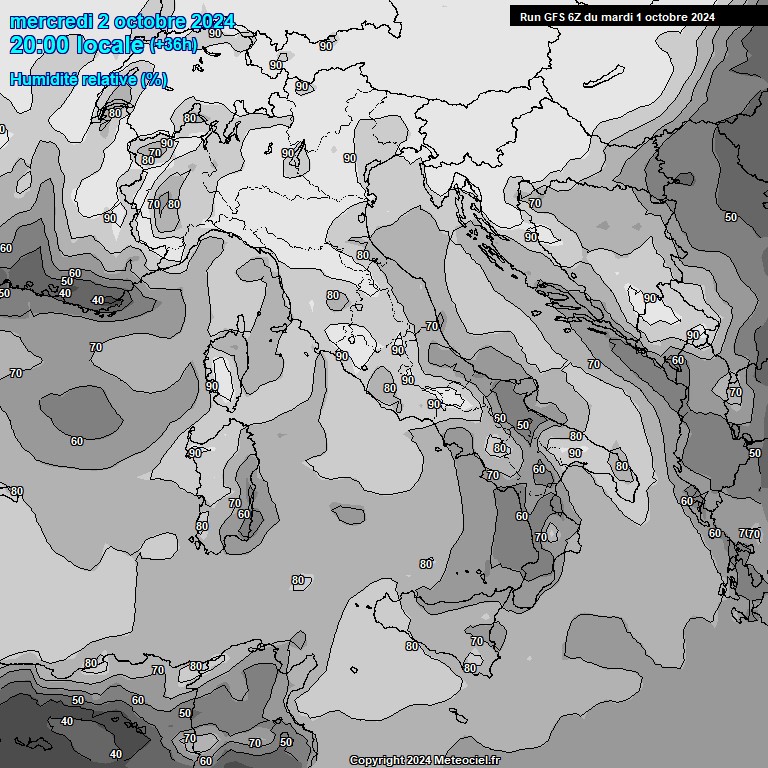 Modele GFS - Carte prvisions 