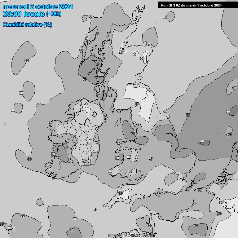 Modele GFS - Carte prvisions 