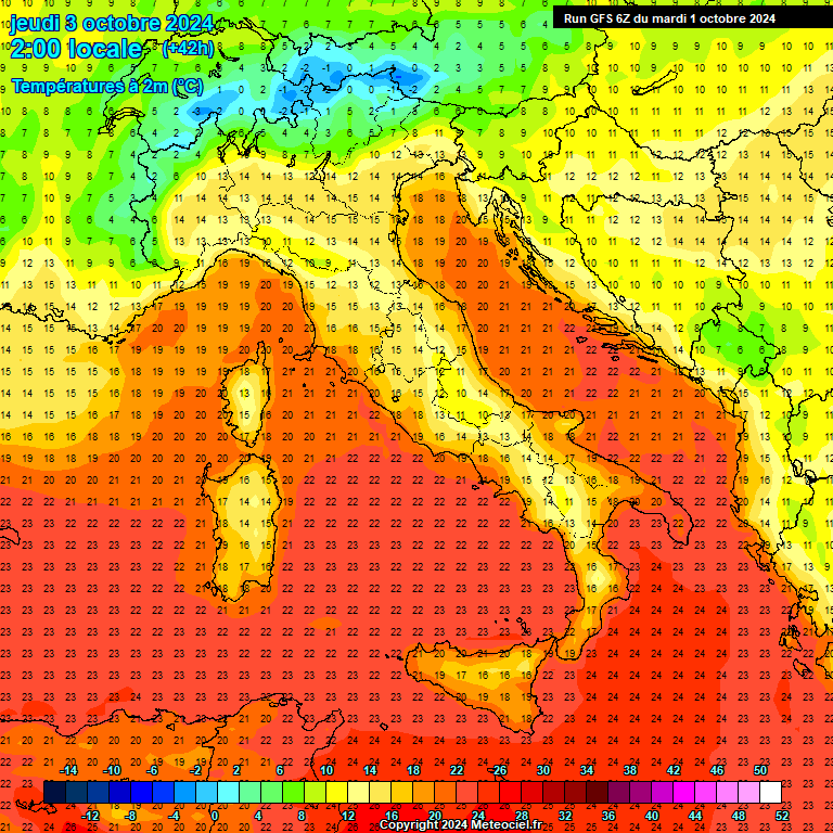 Modele GFS - Carte prvisions 