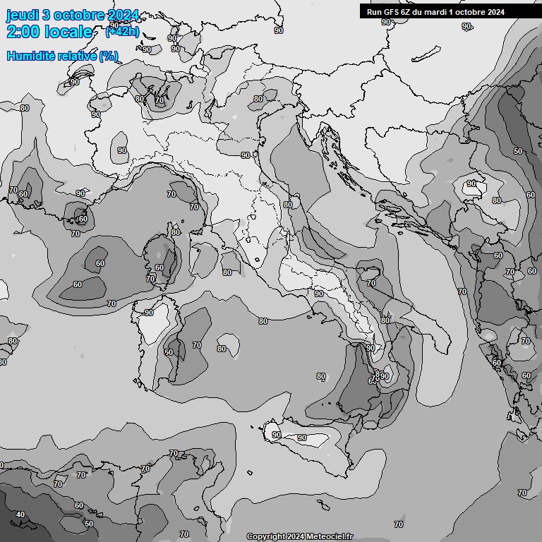 Modele GFS - Carte prvisions 