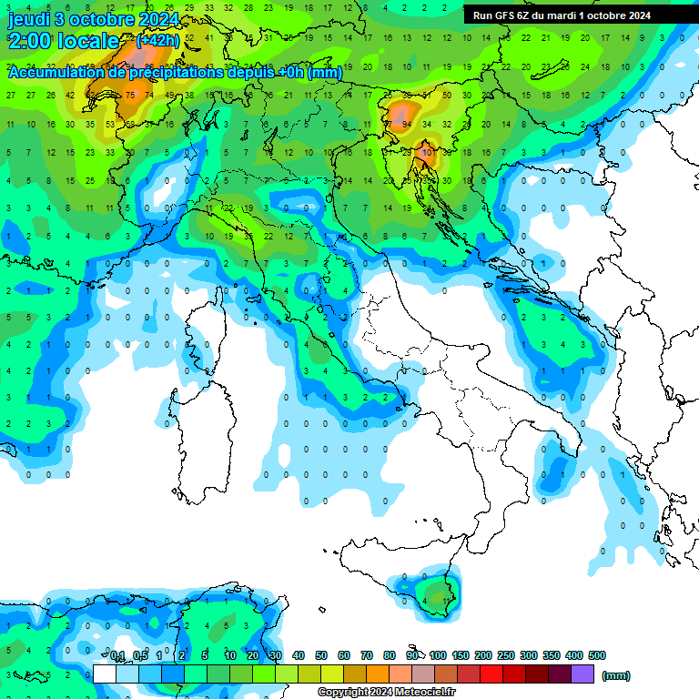 Modele GFS - Carte prvisions 