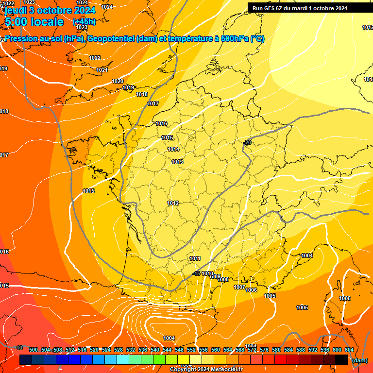 Modele GFS - Carte prvisions 