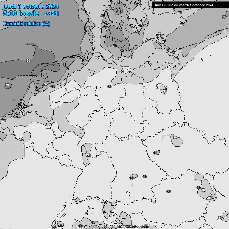 Modele GFS - Carte prvisions 