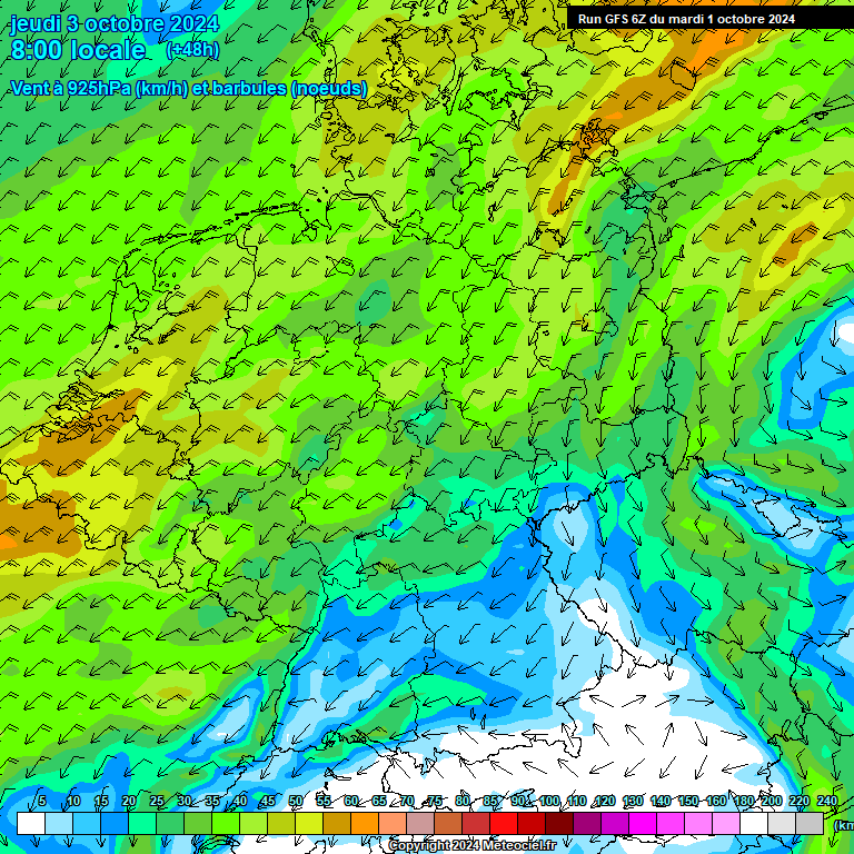 Modele GFS - Carte prvisions 