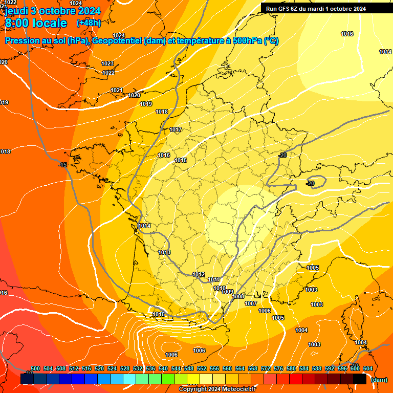 Modele GFS - Carte prvisions 