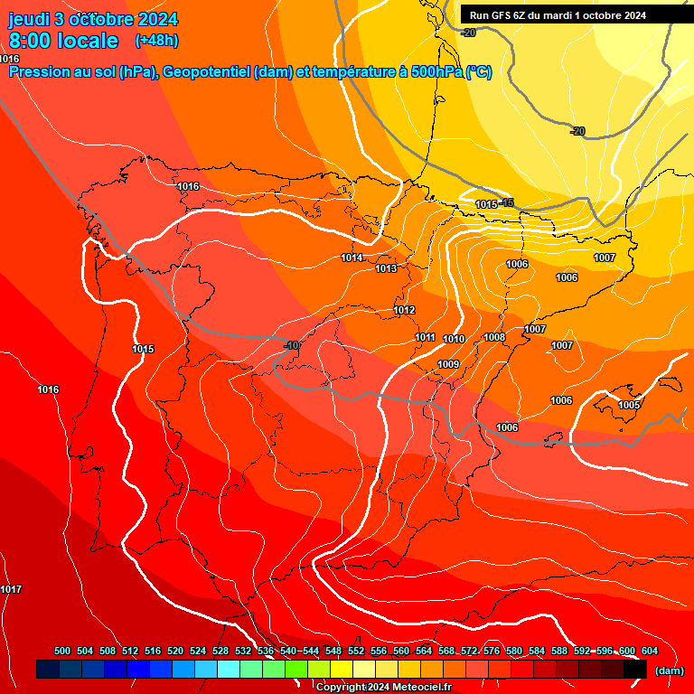 Modele GFS - Carte prvisions 